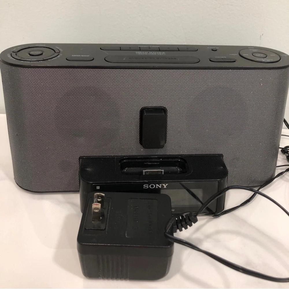 Sony Gray Portable Docking Speaker with Clock Radio